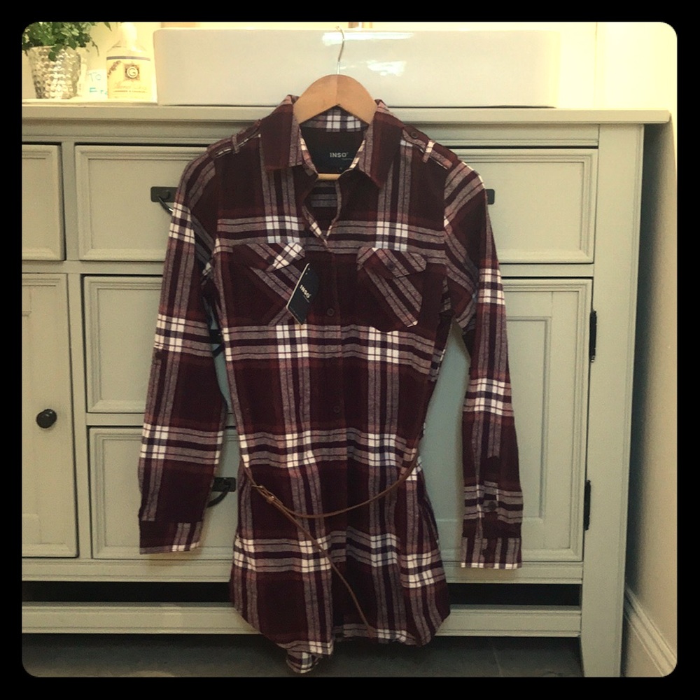 Ladies Flannel Shirt w/belt